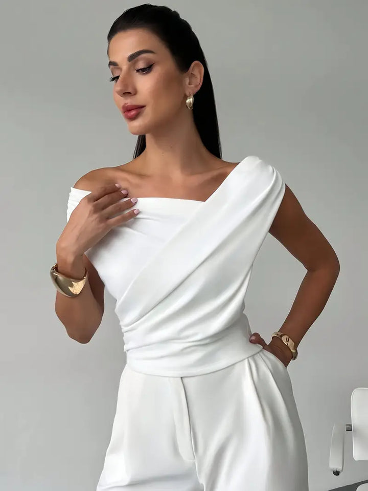 Draped One-Shoulder Top for Women