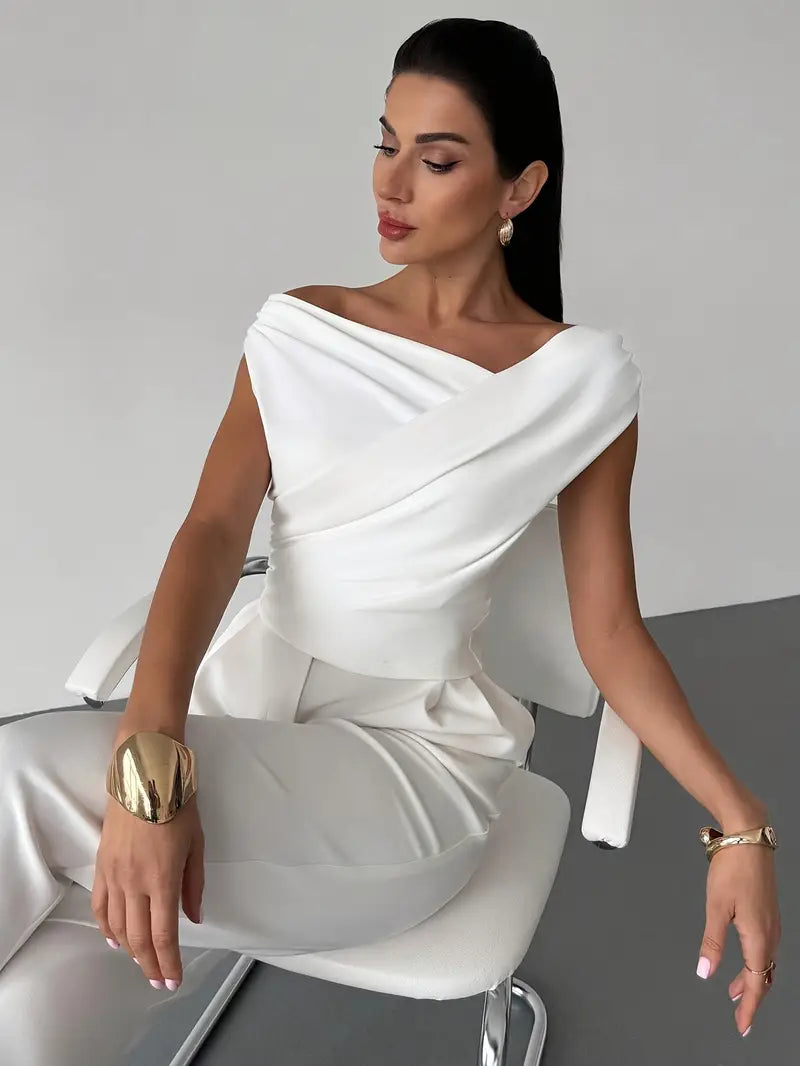 Draped One-Shoulder Top for Women