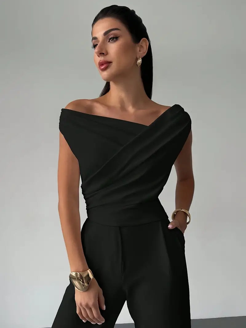 Draped One-Shoulder Top for Women