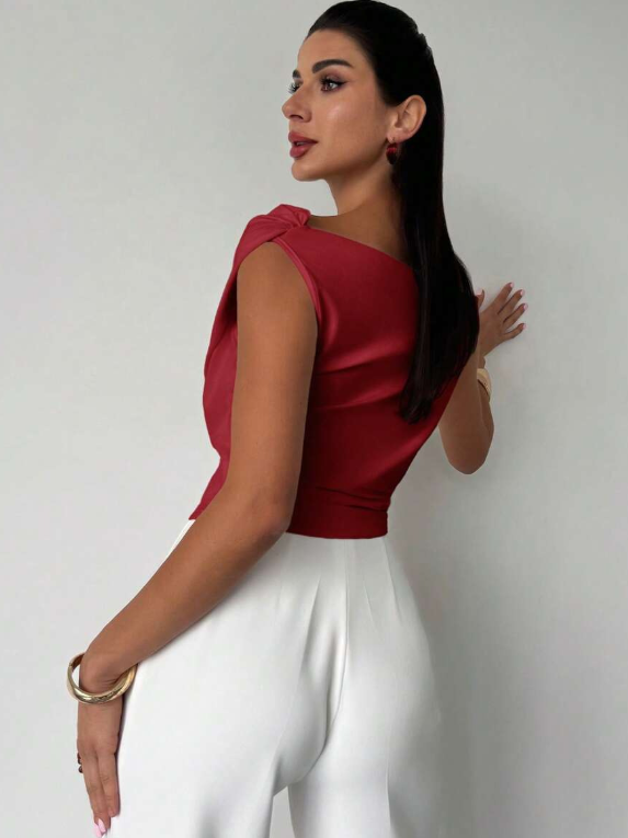 Draped One-Shoulder Top for Women
