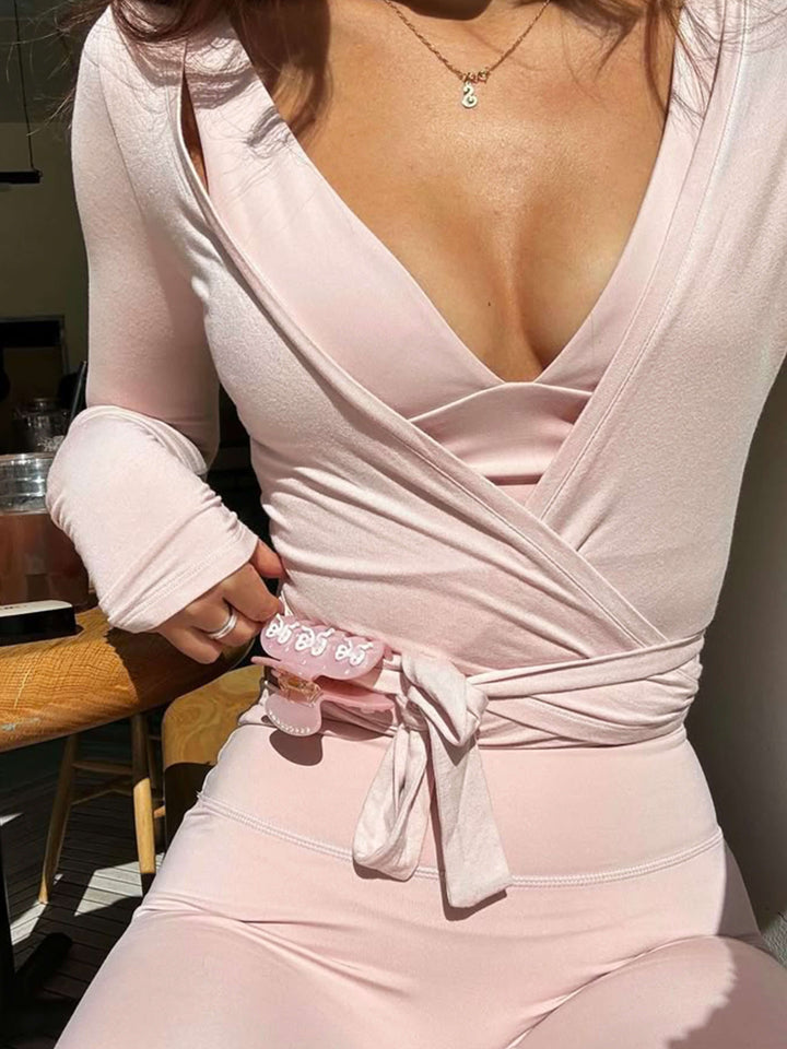 Wrap Front Pilates Top for Women
