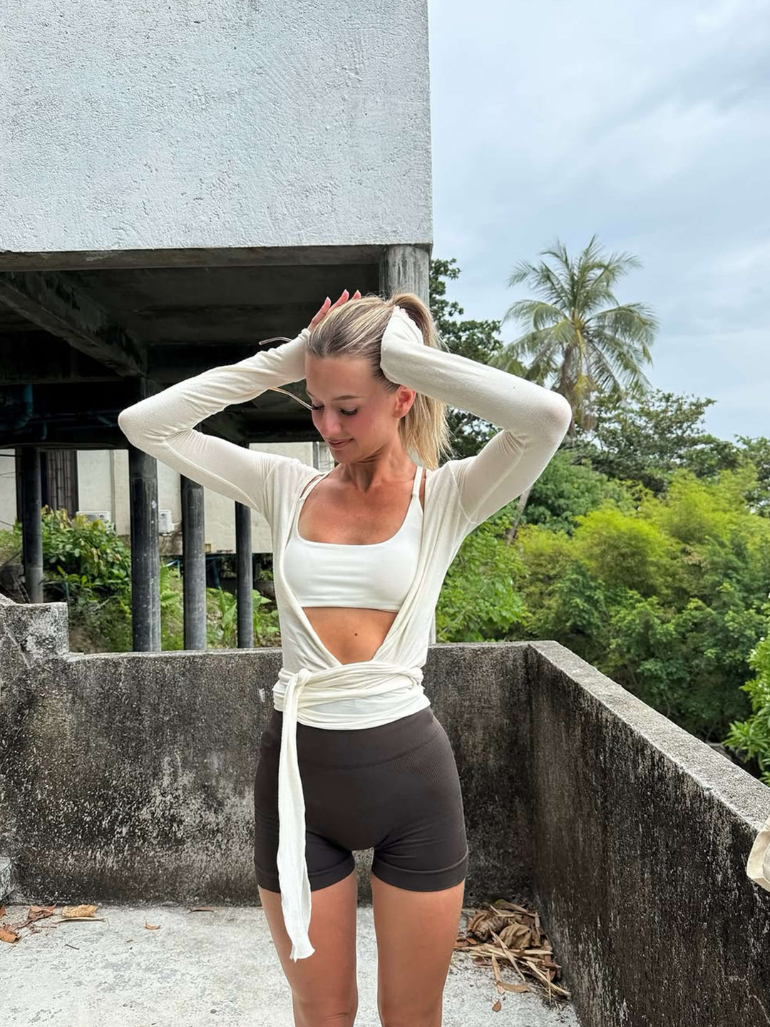 Wrap Front Pilates Top for Women