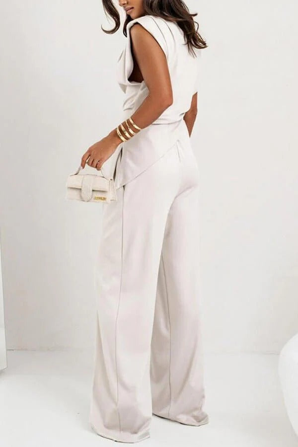 Draped Two-Piece Trouser Set for Women
