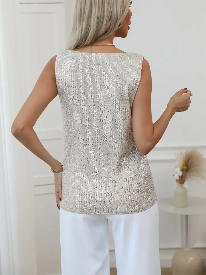 Sparkly V-Neck Top for Women