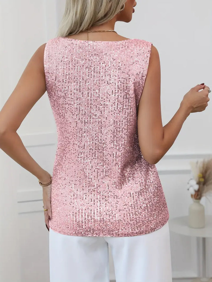 Sparkly V-Neck Top for Women