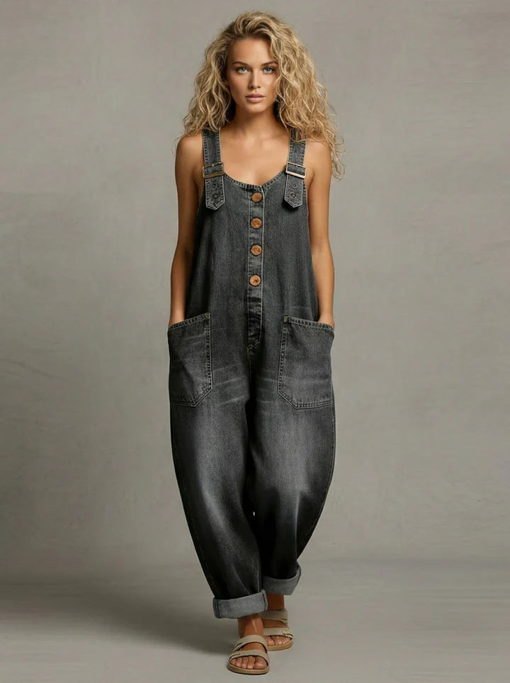 Relaxed Denim Overalls for Women