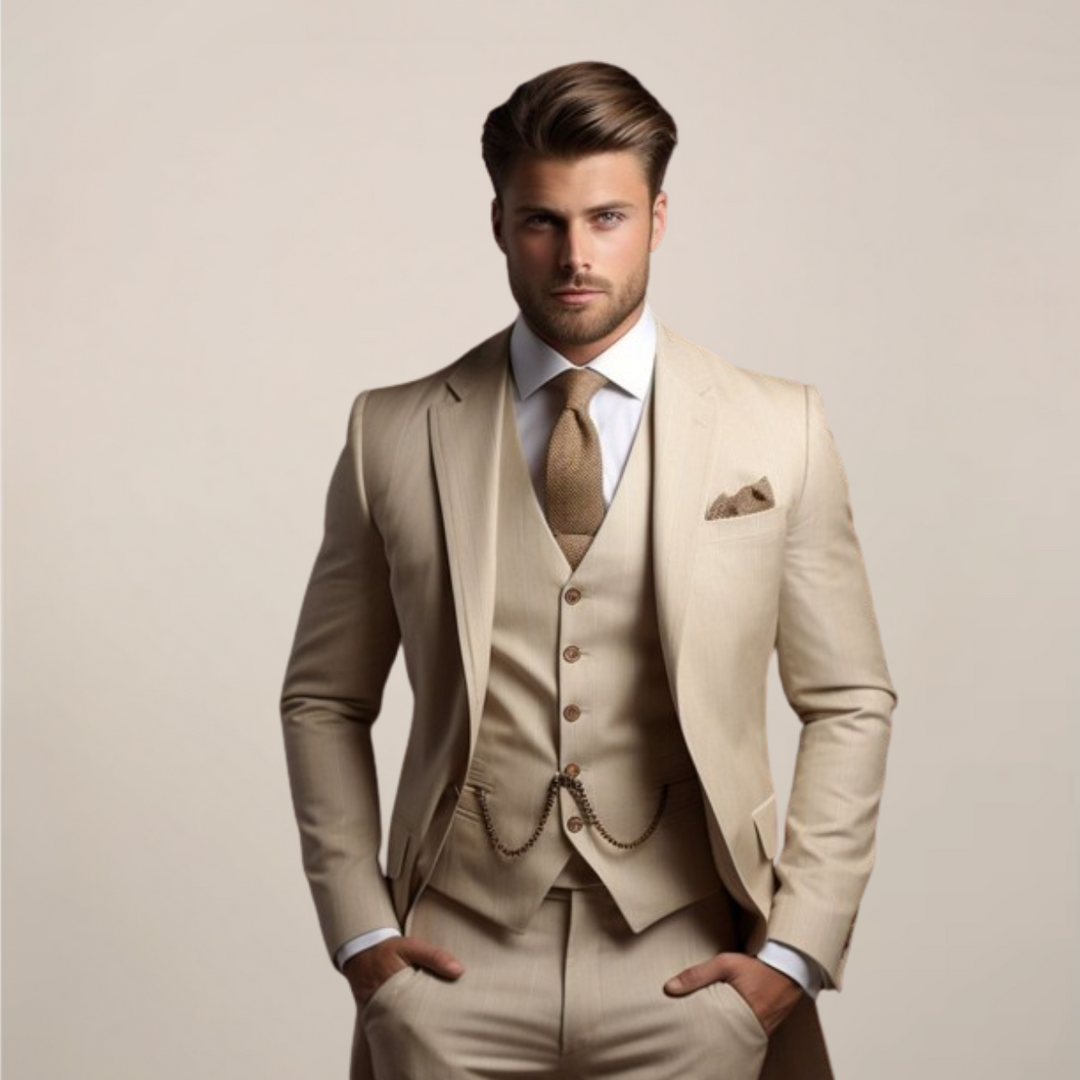 Slim Fit Three Piece Suit for Men