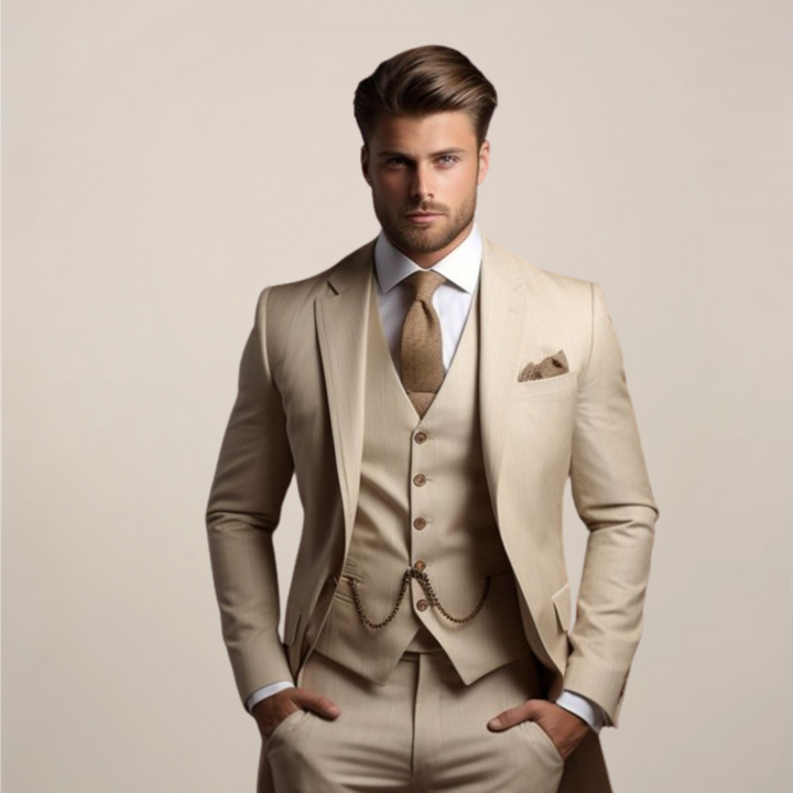 Slim Fit Three Piece Suit for Men