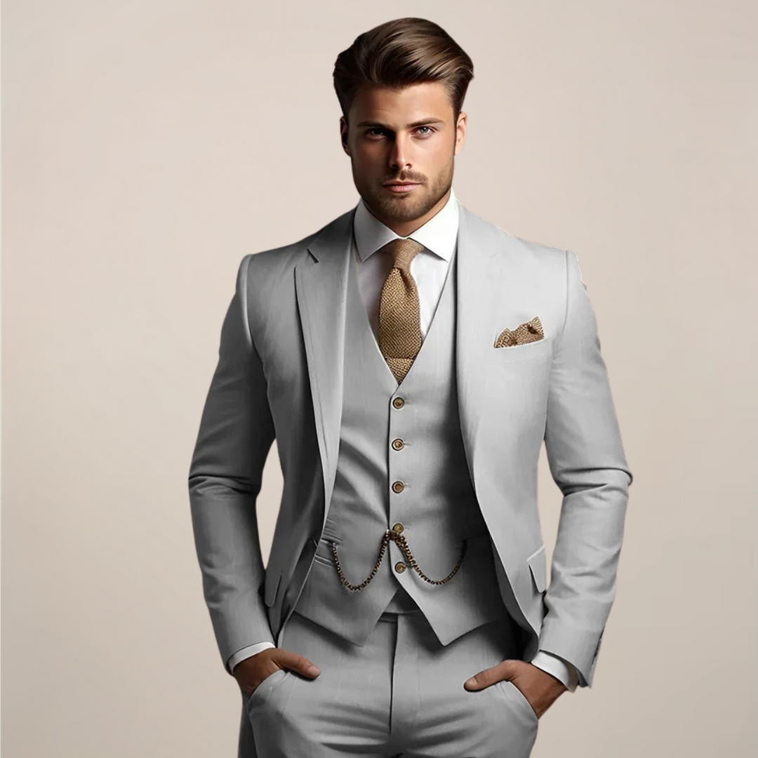 Slim Fit Three Piece Suit for Men