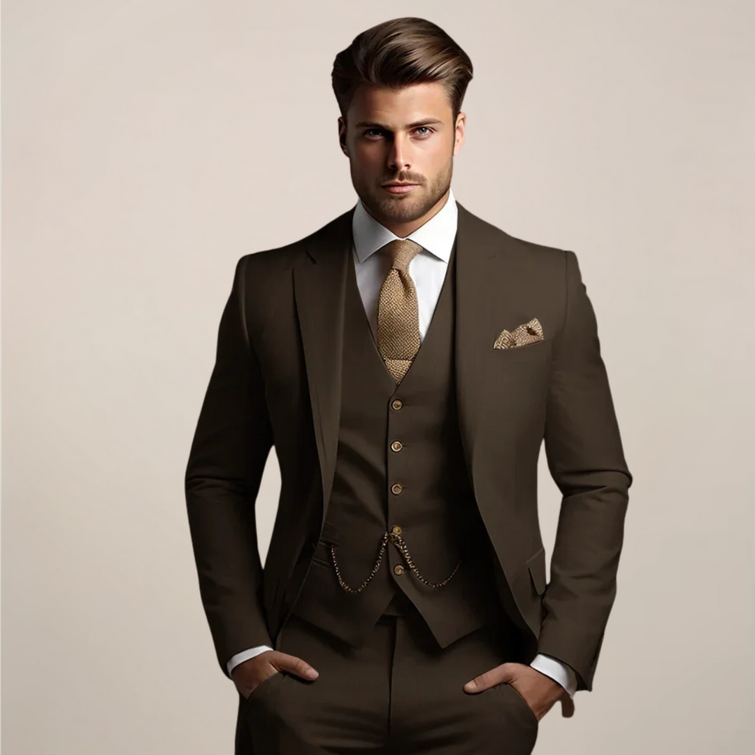Slim Fit Three Piece Suit for Men