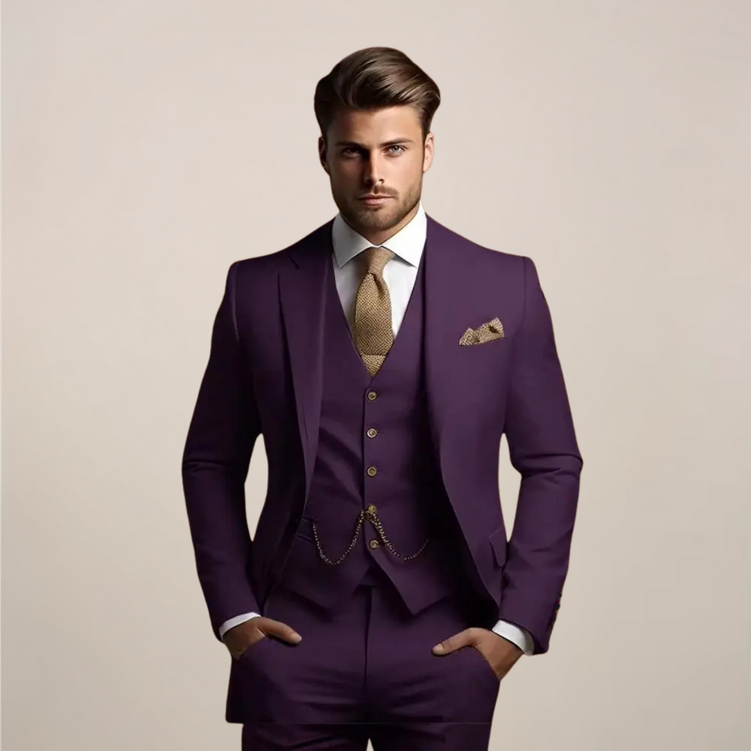 Slim Fit Three Piece Suit for Men