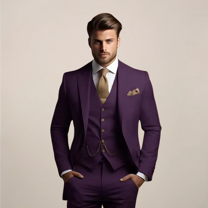 Slim Fit Three Piece Suit for Men