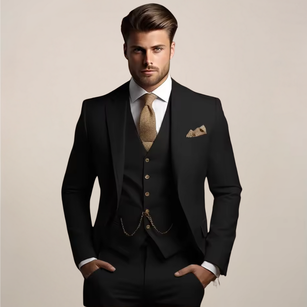 Slim Fit Three Piece Suit for Men