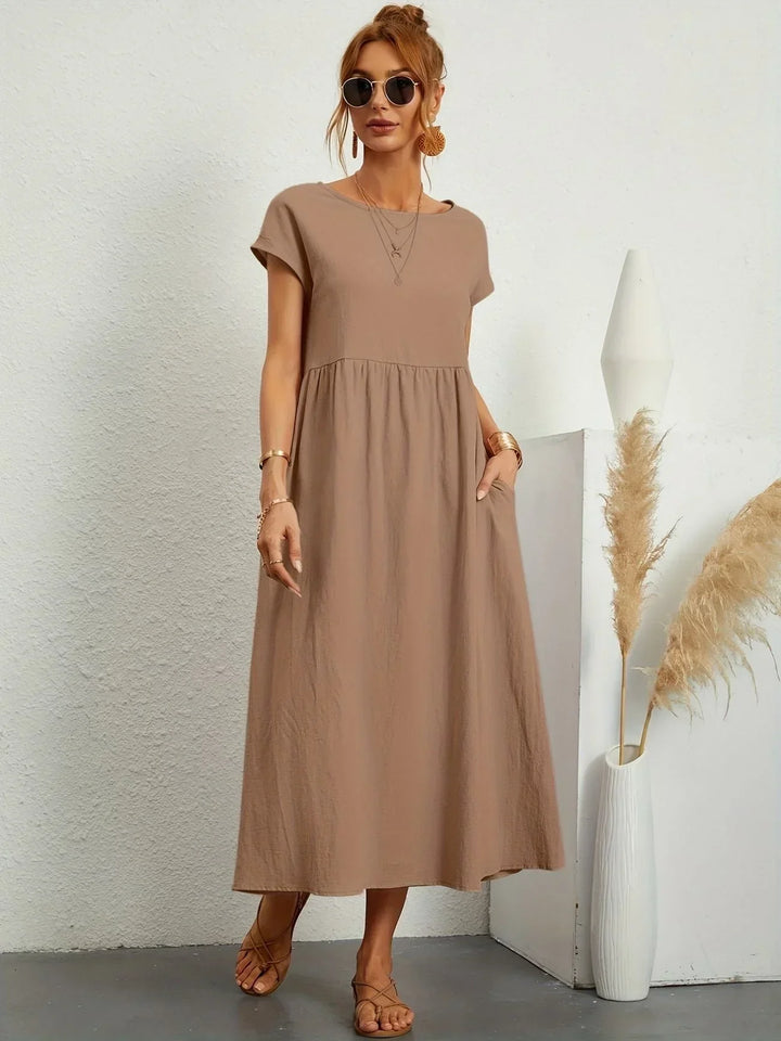 Relaxed Cotton Linen Maxi Dress for Women