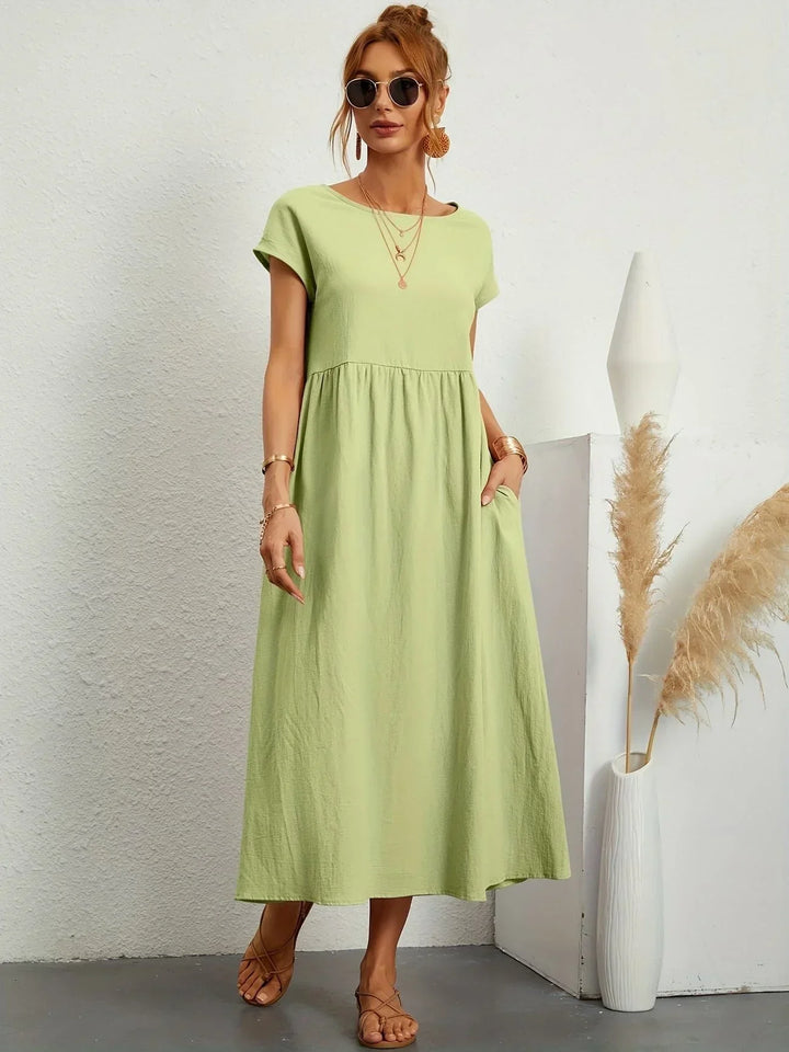 Relaxed Cotton Linen Maxi Dress for Women