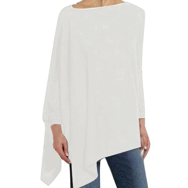 Asymmetric Hem Loose Tunic Top for Women