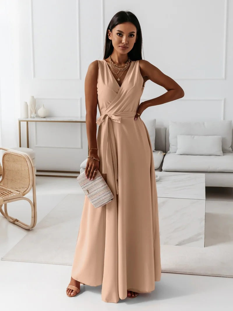 Sleeveless Wrap Maxi Dress for Women