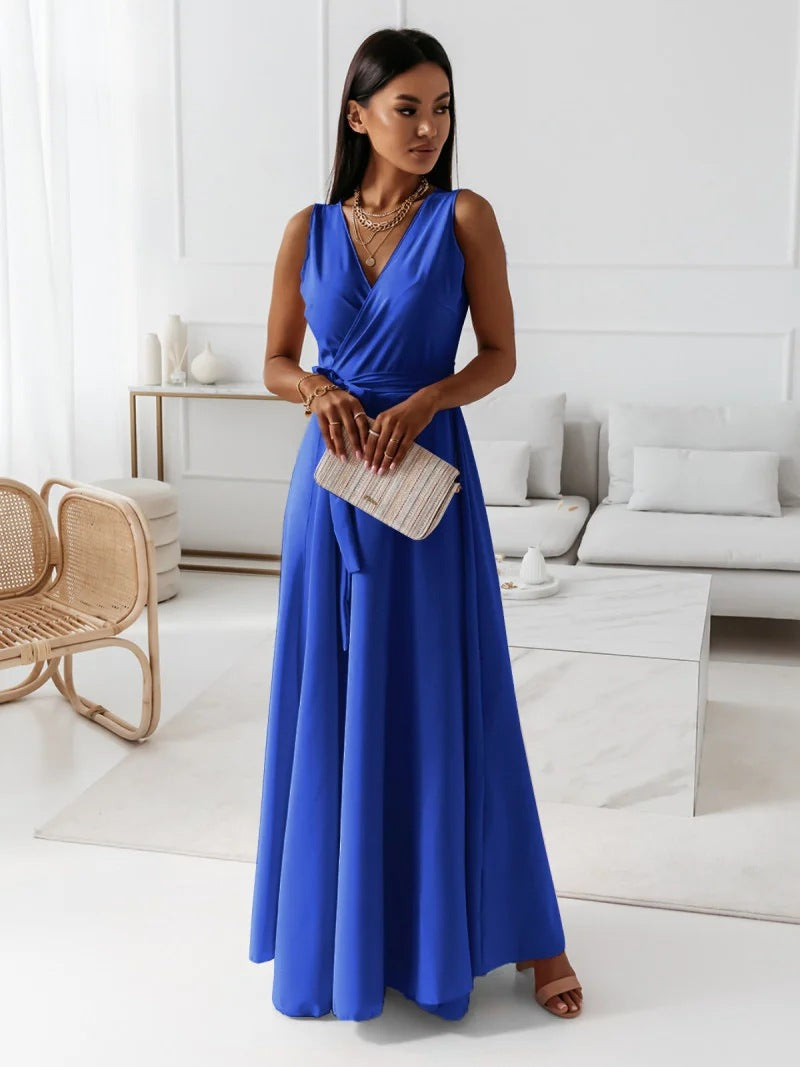 Sleeveless Wrap Maxi Dress for Women