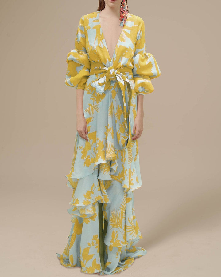 Floral Ruffle Maxi Dress for Women