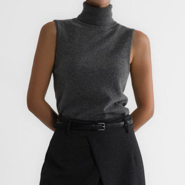 Sleeveless Mock Neck Knit Top for Women