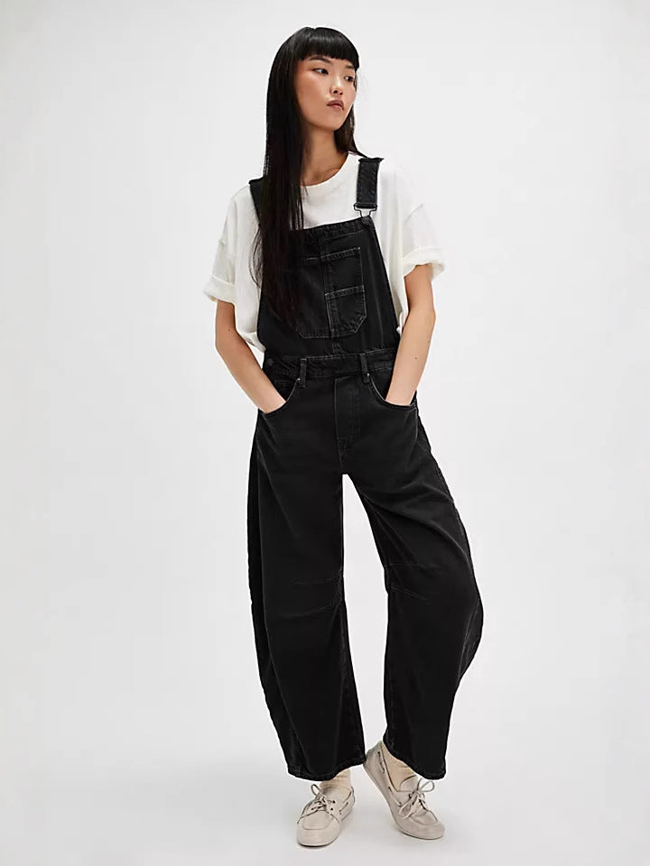 Wide Leg Overalls with Pockets for Women