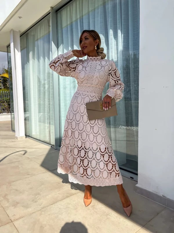 Lace Bodycon Midi Dress for Women