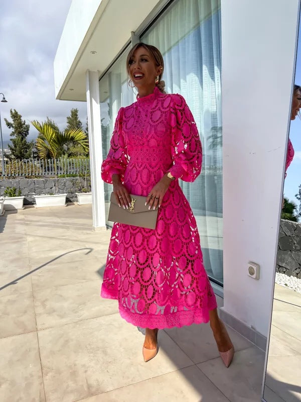 Lace Bodycon Midi Dress for Women