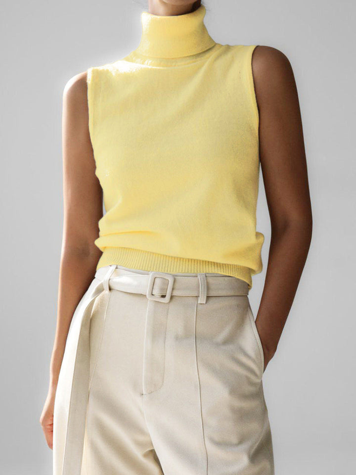 Sleeveless Mock Neck Knit Top for Women