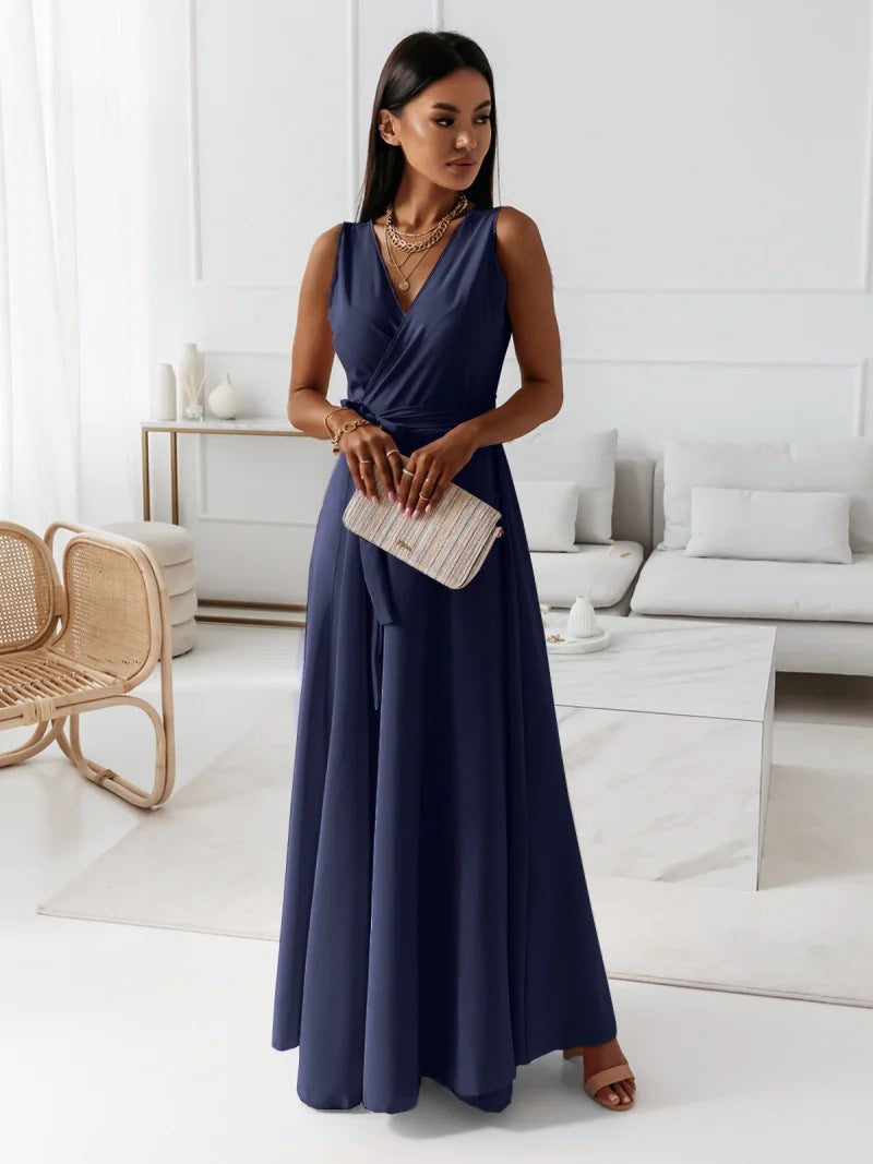 Sleeveless Wrap Maxi Dress for Women