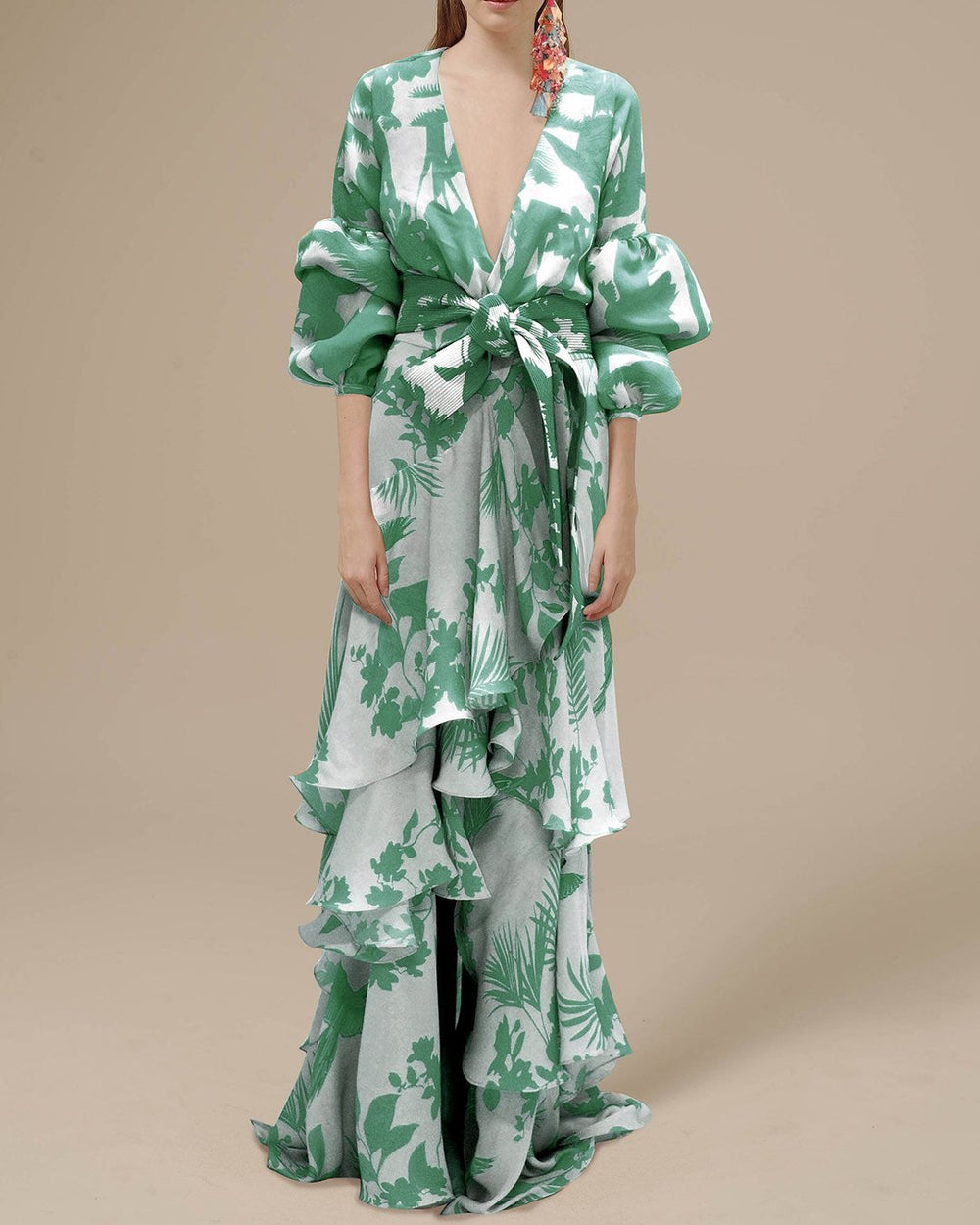 Floral Ruffle Maxi Dress for Women