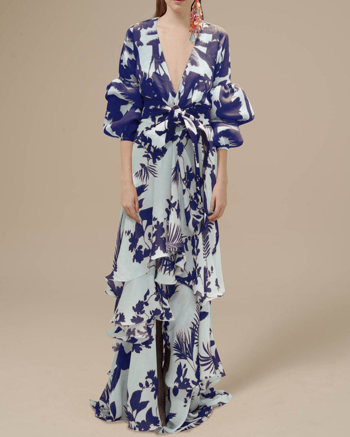 Floral Ruffle Maxi Dress for Women