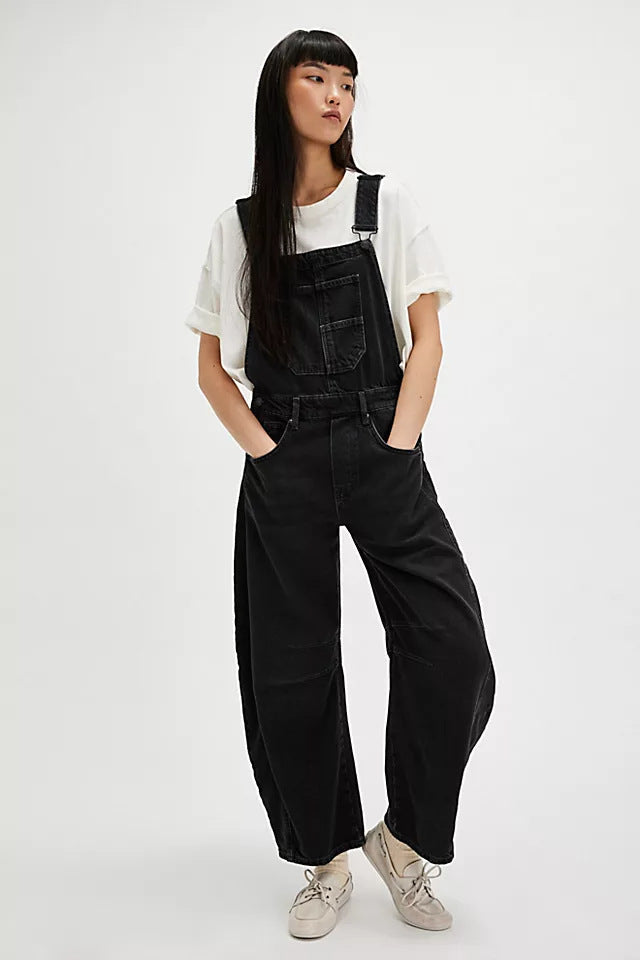 Wide Leg Overalls with Pockets for Women