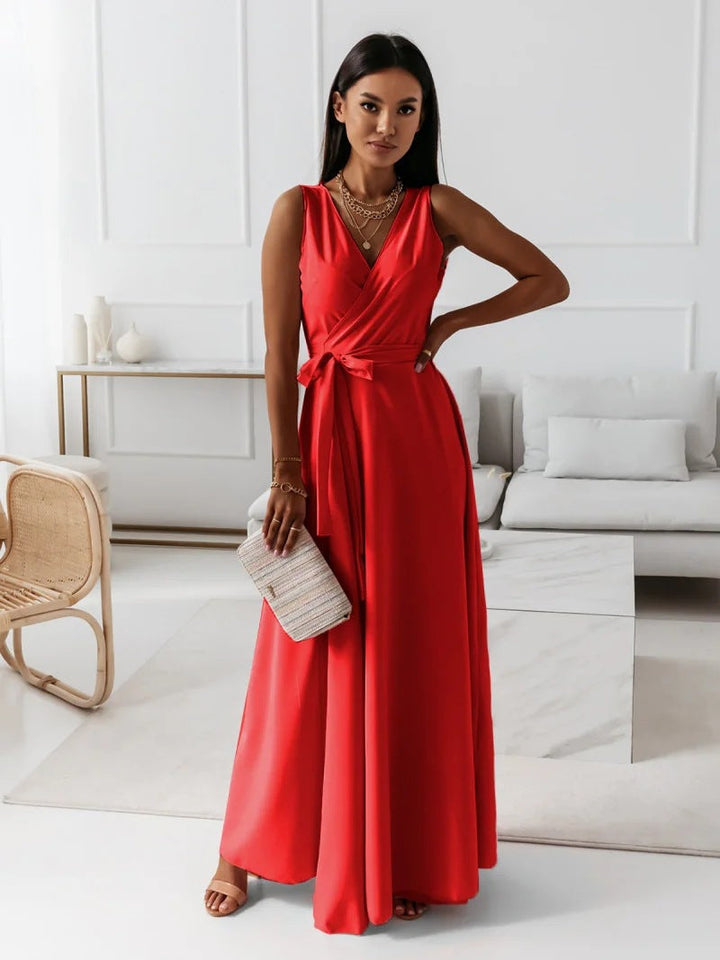 Sleeveless Wrap Maxi Dress for Women