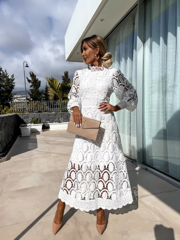 Lace Bodycon Midi Dress for Women