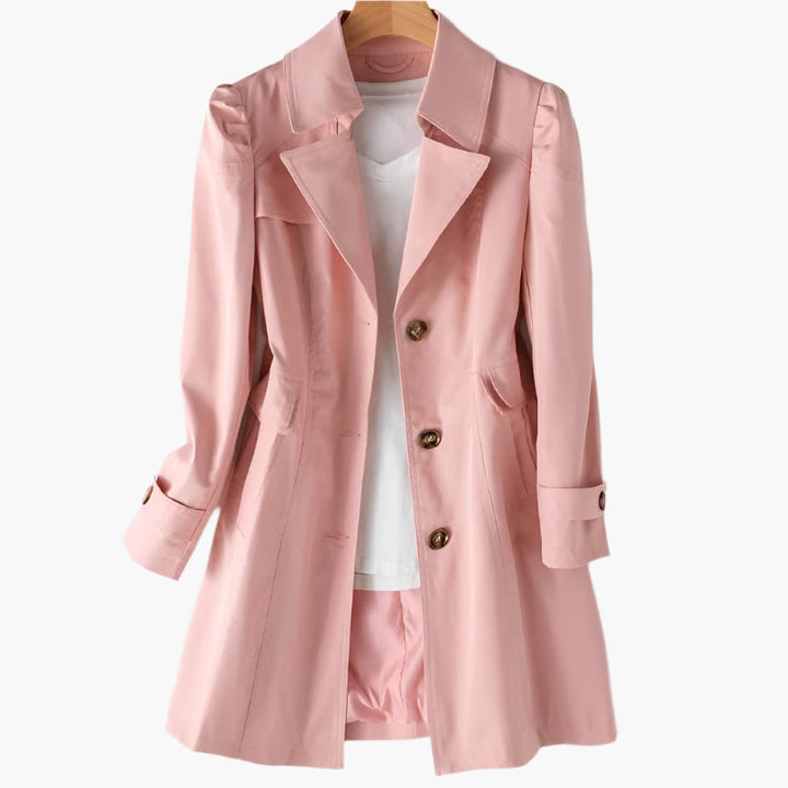Single-Breasted Mid-Length Coat for Women