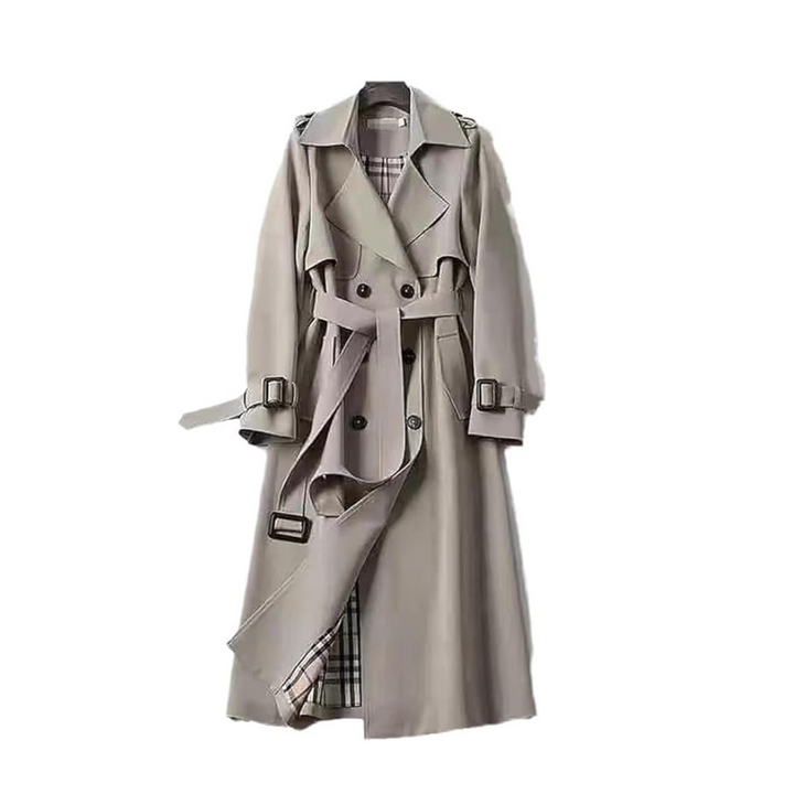 Double-Breasted Belted Trench Coat for Women