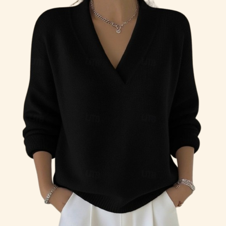 V-Neck Pullover Sweater for Women