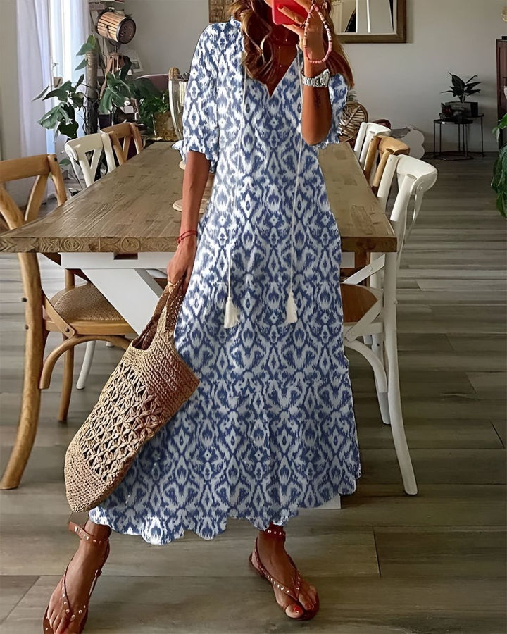 Floral Print Flowy Maxi Dress for Women