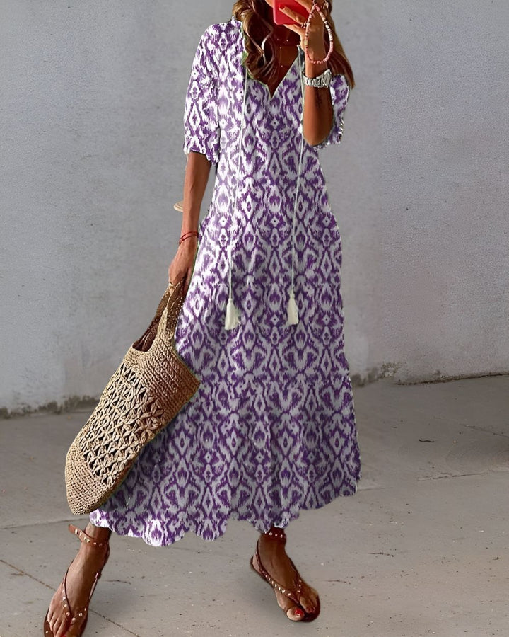 Floral Print Flowy Maxi Dress for Women