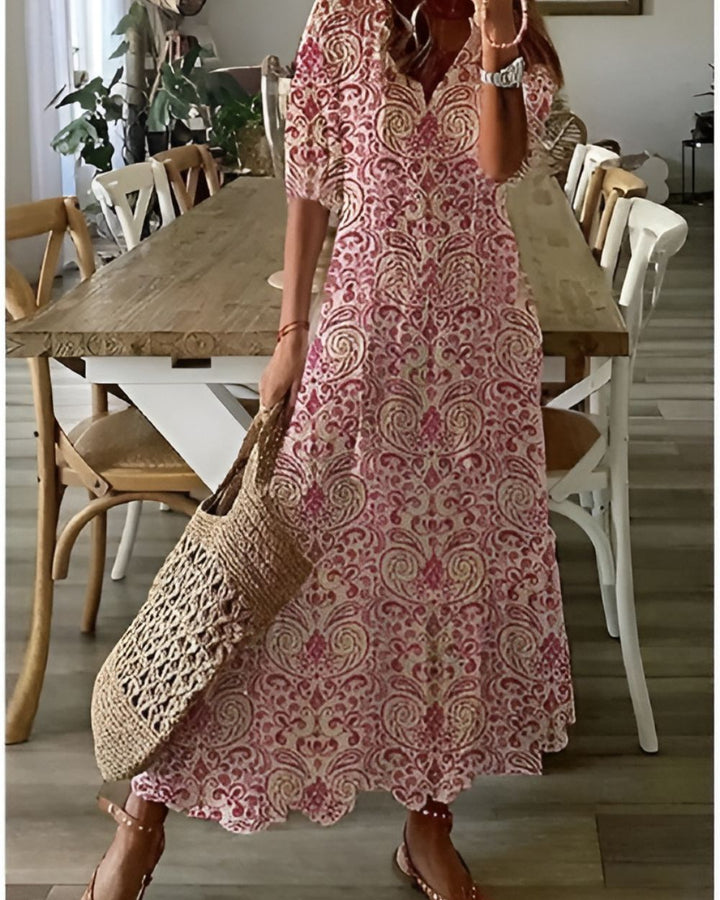 Floral Print Flowy Maxi Dress for Women
