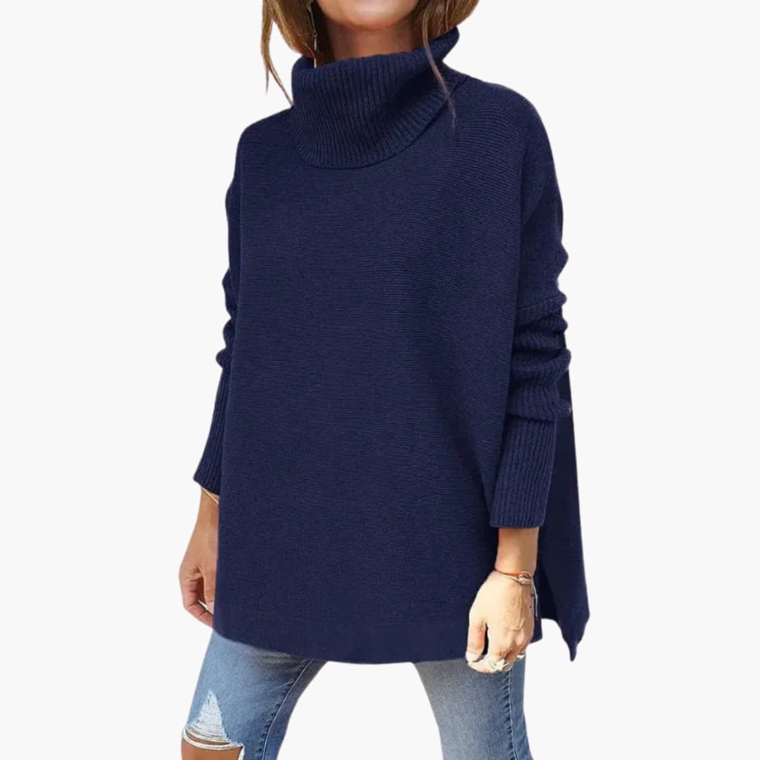 Oversized Turtleneck Knit Sweater for Women