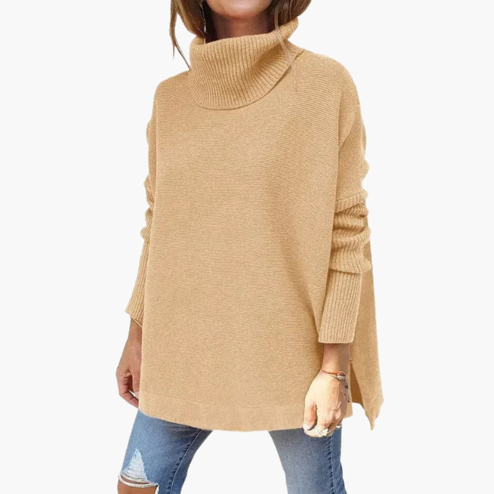 Oversized Turtleneck Knit Sweater for Women