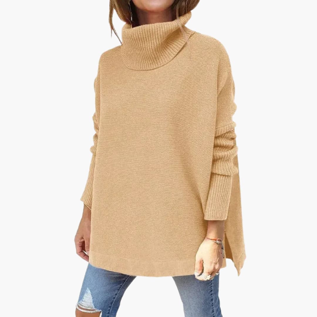 Oversized Turtleneck Knit Sweater for Women