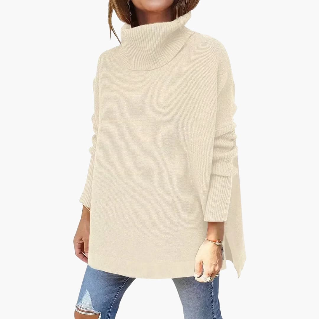 Oversized Turtleneck Knit Sweater for Women