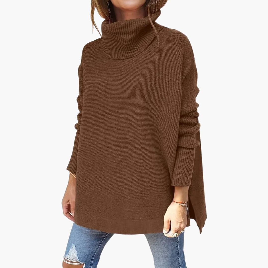Oversized Turtleneck Knit Sweater for Women