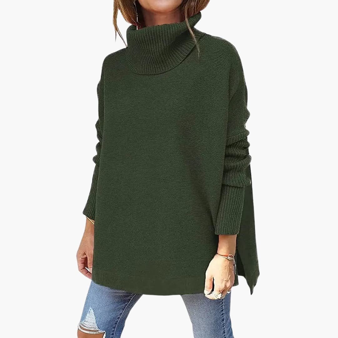 Oversized Turtleneck Knit Sweater for Women