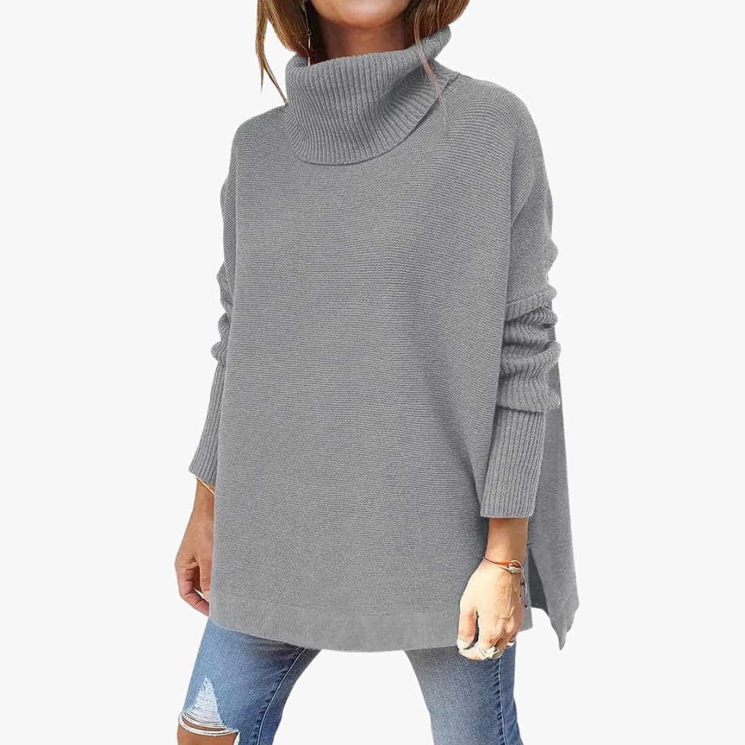 Oversized Turtleneck Knit Sweater for Women