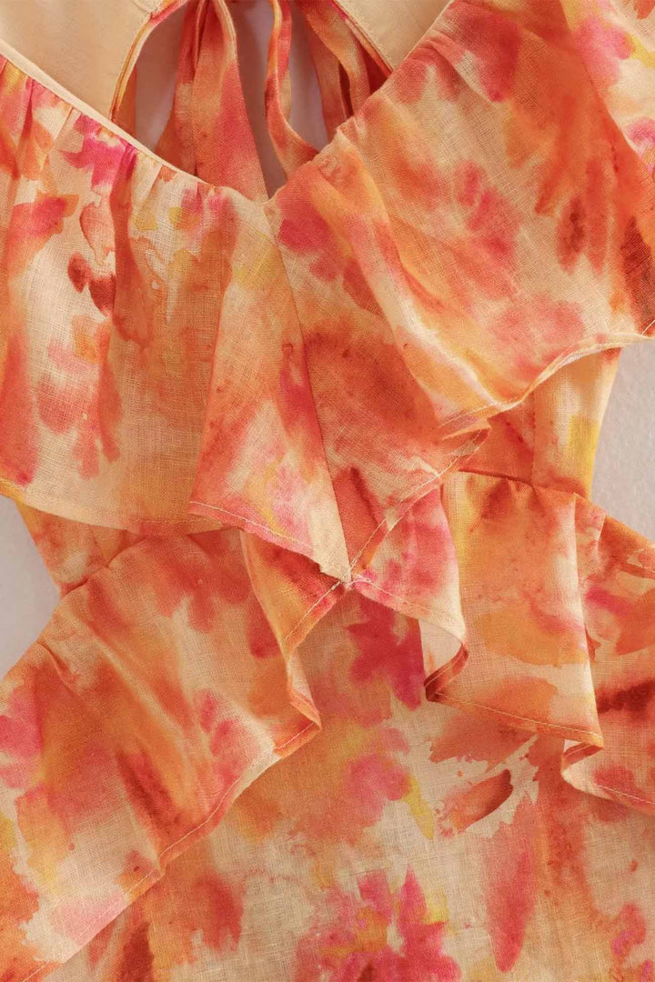 Chic Sleeveless Maxi Dress with Ruffle Straps for Summer