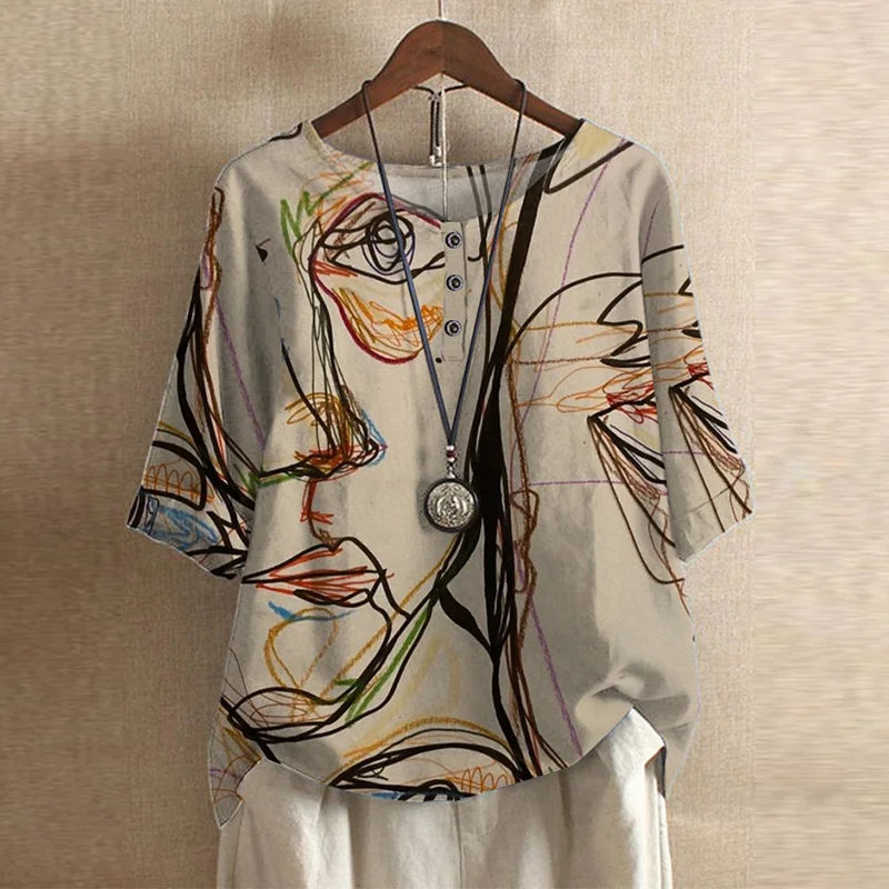 Printed Bohemian Blouse for Women