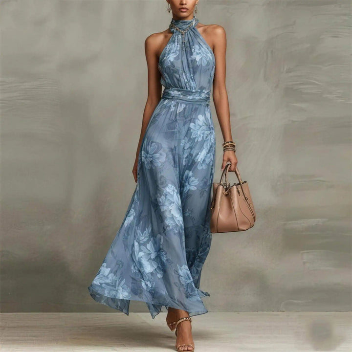 Floral Halter Neck Maxi Dress for Women